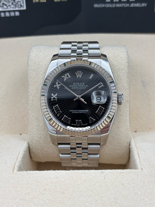 [SOLD OUT]二手 USED  ROLEX 勞力士 DATEJUST 116234 黑色太陽面羅馬字 2008年9月 全套 FULL SET