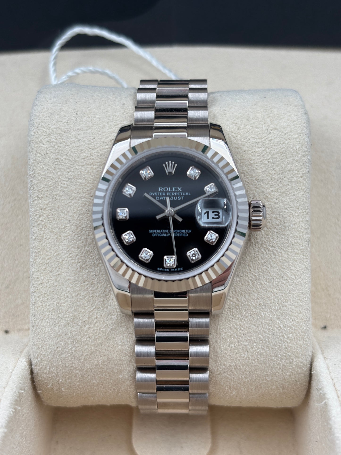 二手 USED  ROLEX 勞力士 DATEJUST 179179 黑色鑽石字 2006年 18k白金 保養證