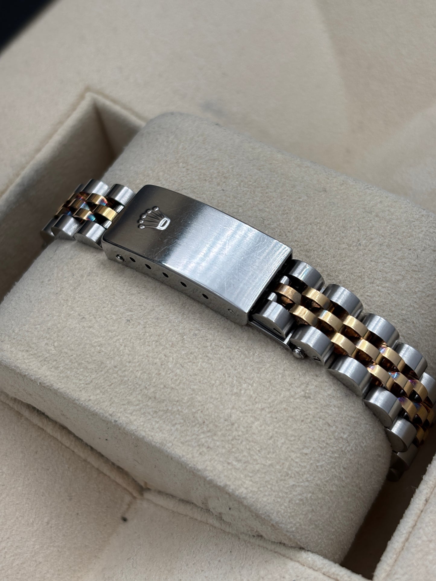 二手 USED  ROLEX 勞力士 DATEJUST 79173 黃貝殼面 水滴鑽 2002年11月 全套 FULL SET