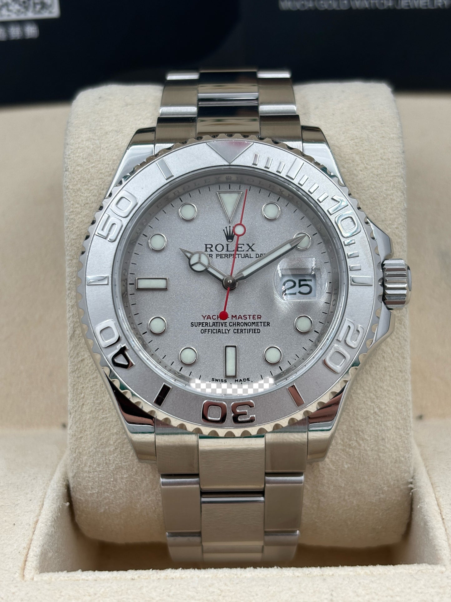 二手 USED  ROLEX 勞力士 YACHT-MASTER 16622 銀色 2008年9月 保養卡