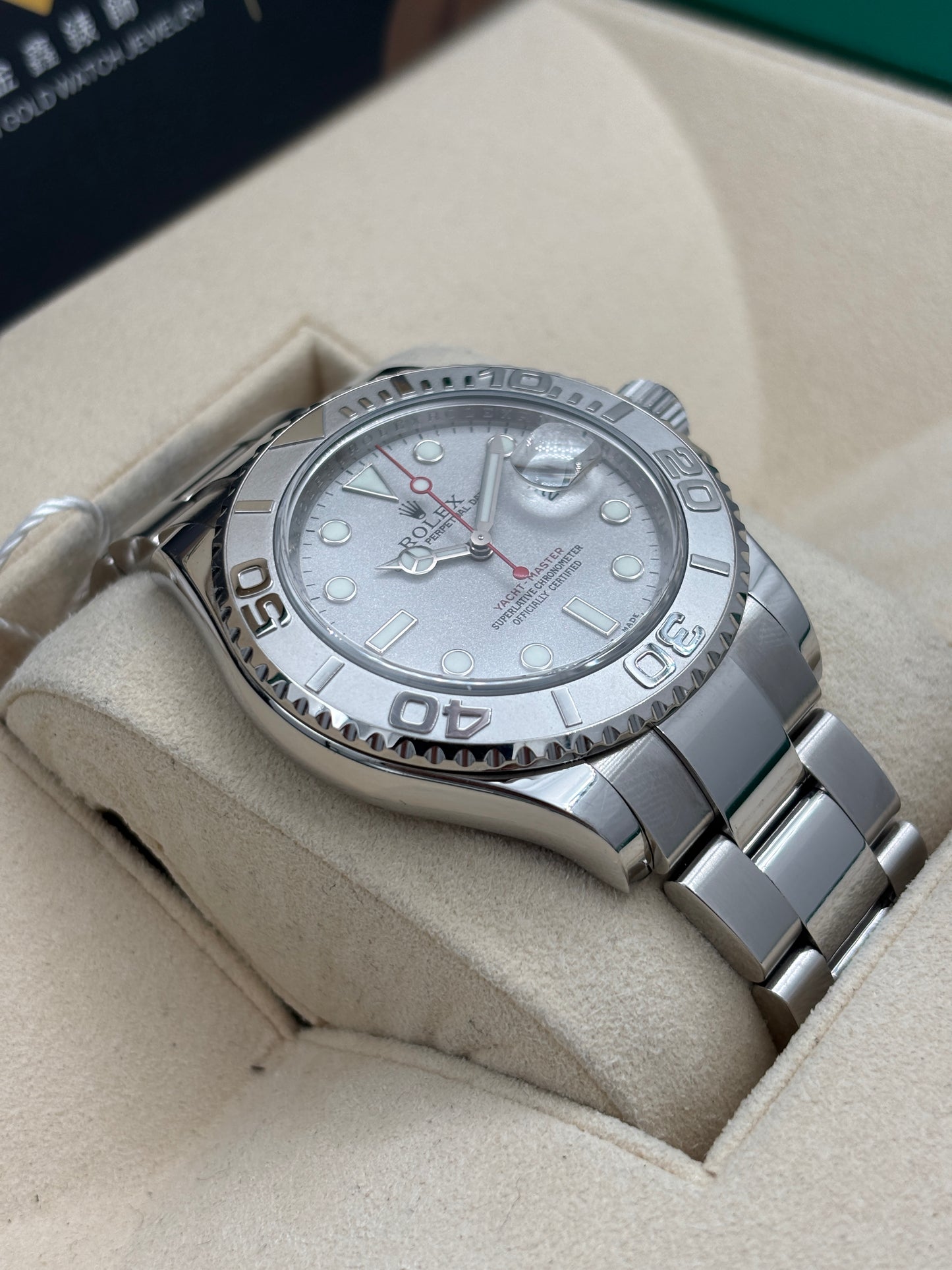 二手 USED  ROLEX 勞力士 YACHT-MASTER 16622 銀色 2008年9月 保養卡