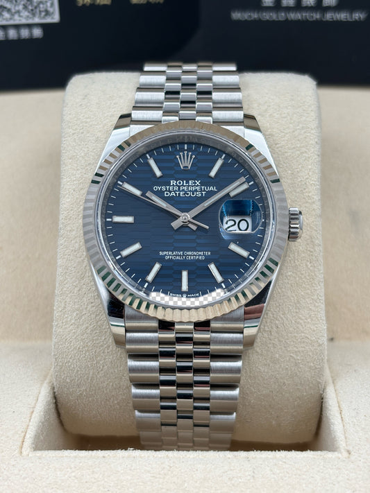 二手 USED  ROLEX 勞力士 DATEJUST 126234 藍色坑紋 2021年10月 未打磨 全套 FULL SET