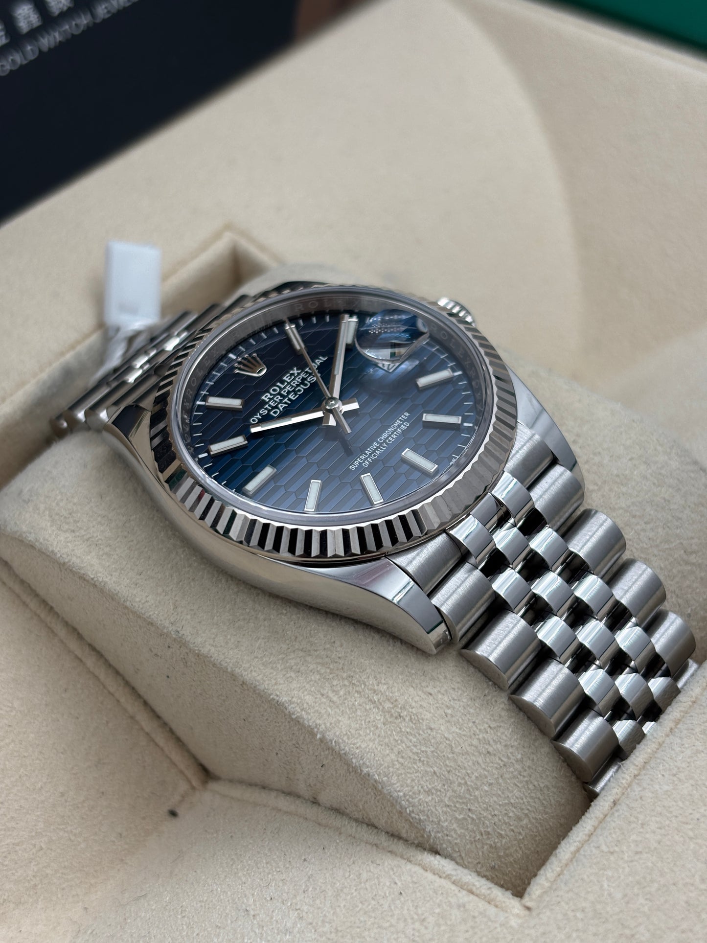 二手 USED  ROLEX 勞力士 DATEJUST 126234 藍色坑紋 2021年10月 未打磨 全套 FULL SET