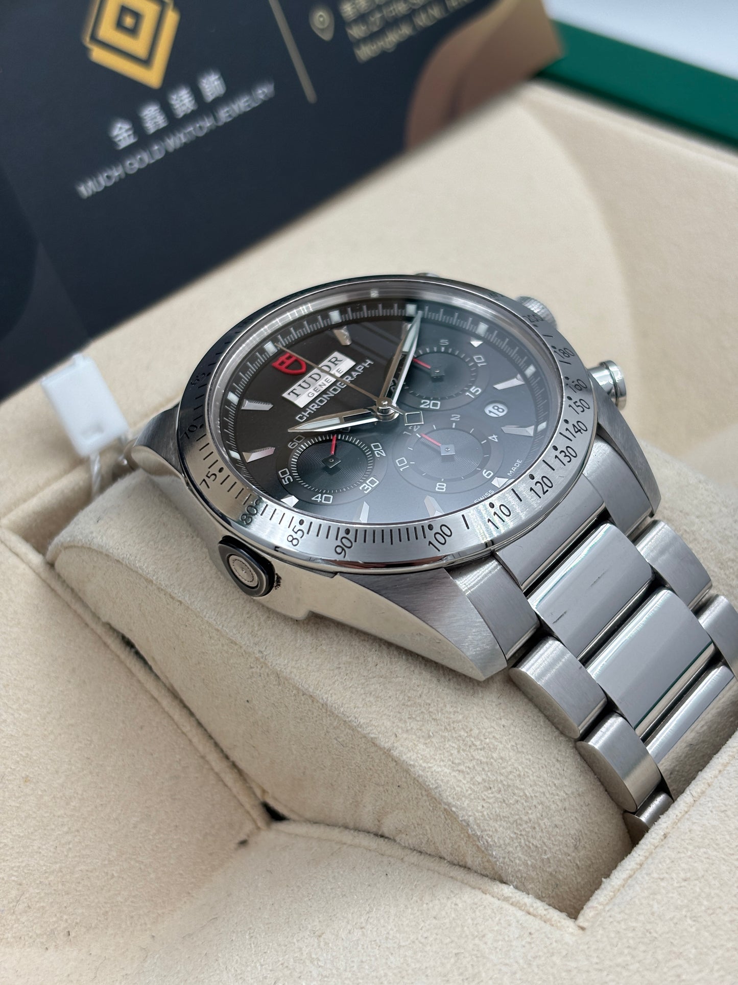 二手 USED  TUDOR 帝舵 FASTRIDER 42000 黑色 OPEN DAY 保養卡