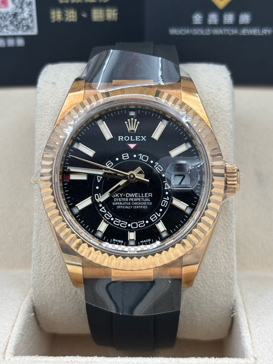 二手 USED  ROLEX 勞力士 SKY-DWELLER 326238 黑色 2022年12月 未打磨 全套 FULL SET