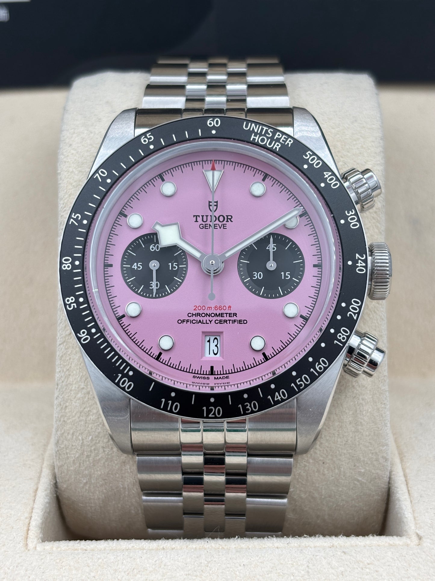 全新 NEW  TUDOR 帝舵 BLACK BAY CHRONOGRAPH 79360N 粉紅色 2016年4月 全套 FULL SET