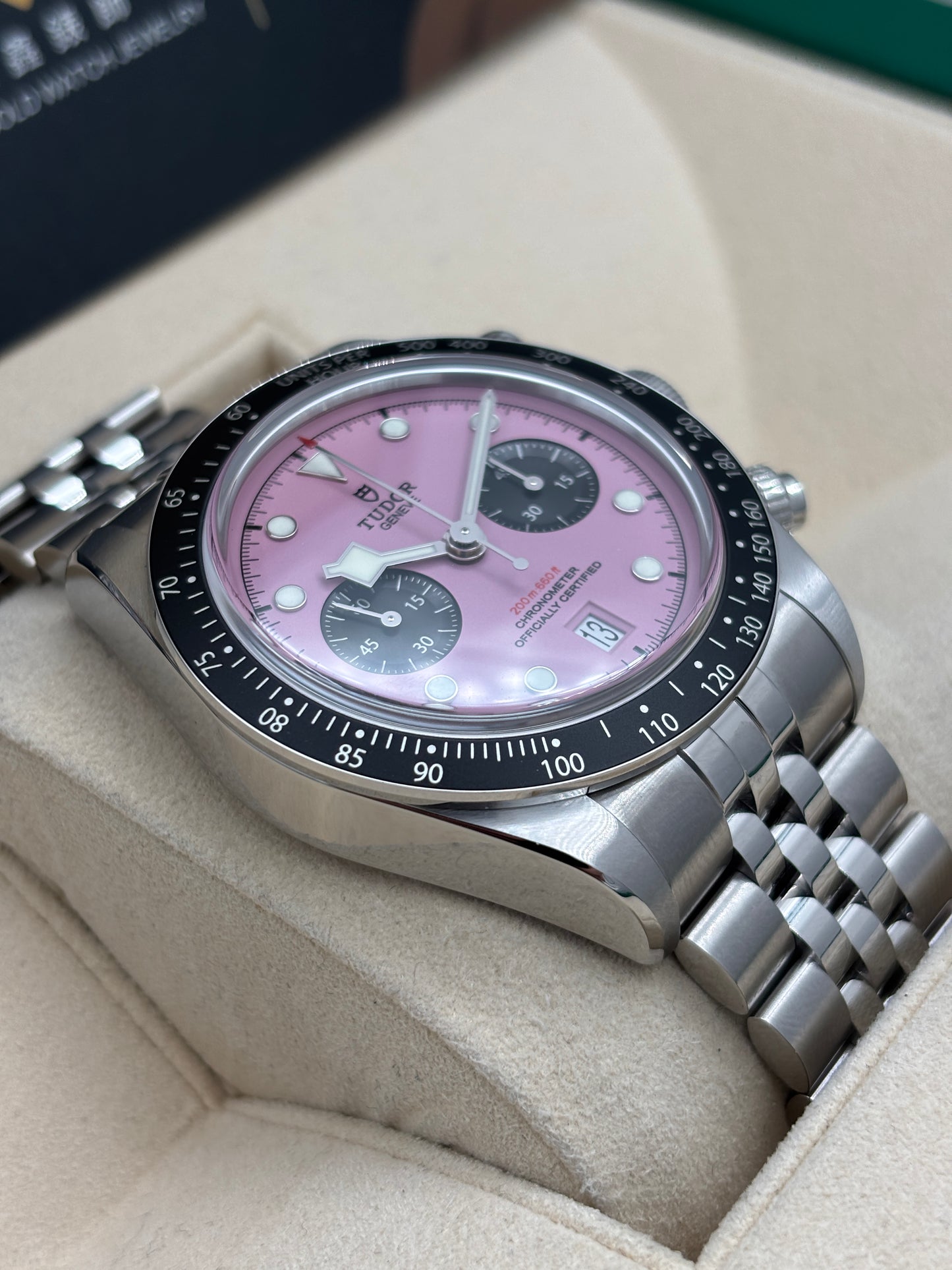 全新 NEW  TUDOR 帝舵 BLACK BAY CHRONOGRAPH 79360N 粉紅色 2016年4月 全套 FULL SET