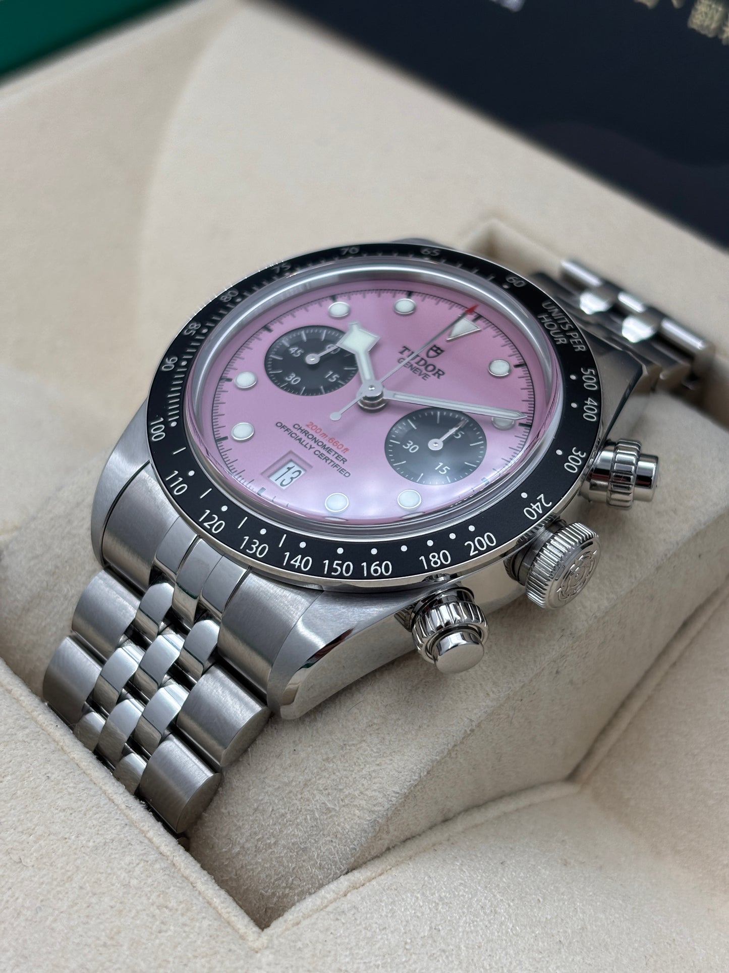 全新 NEW  TUDOR 帝舵 BLACK BAY CHRONOGRAPH 79360N 粉紅色 2016年4月 全套 FULL SET