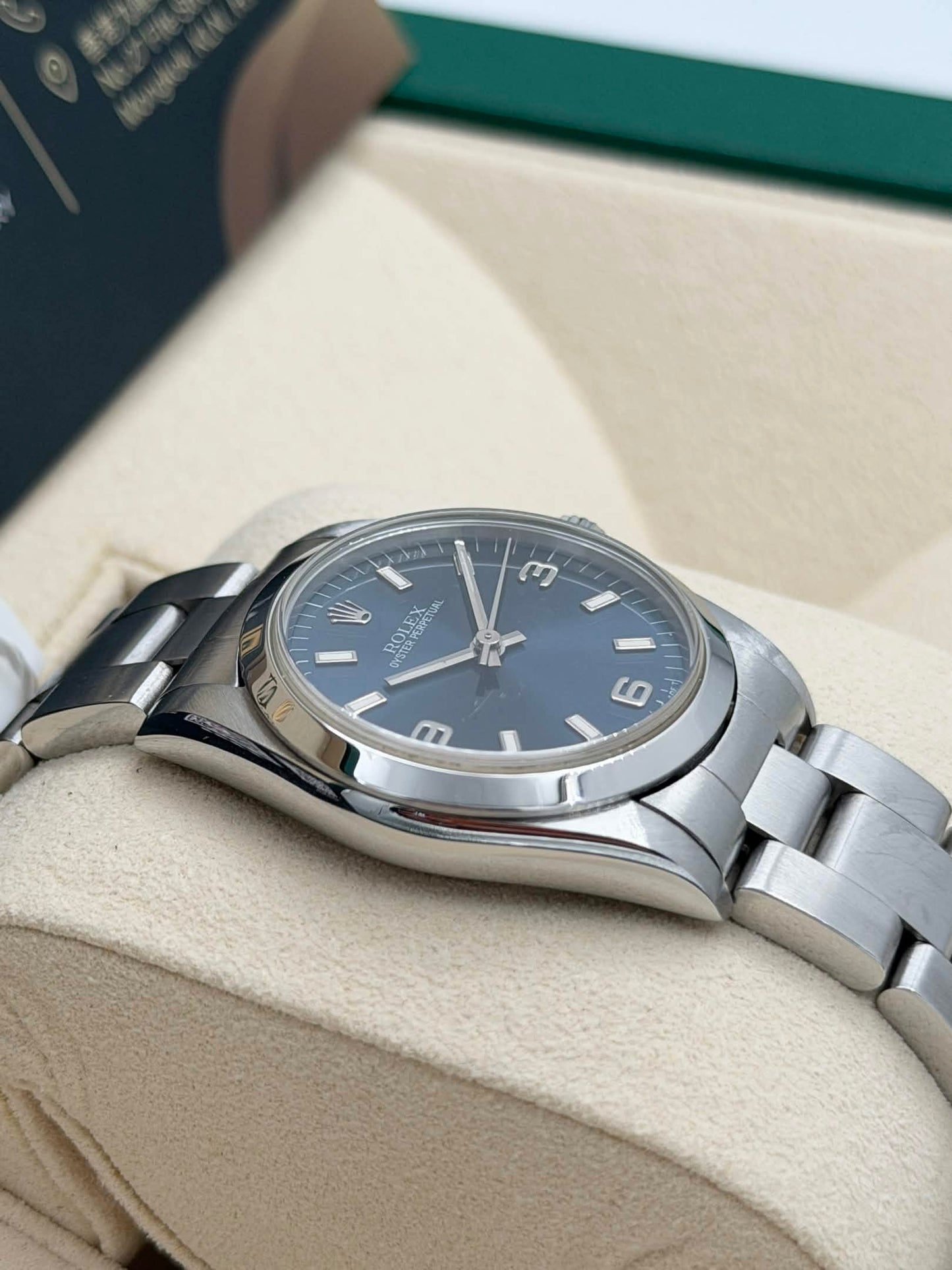 二手 USED ROLEX 勞力士 OYSTER PERPETUAL 67480 約1997 藍色面 淨錶