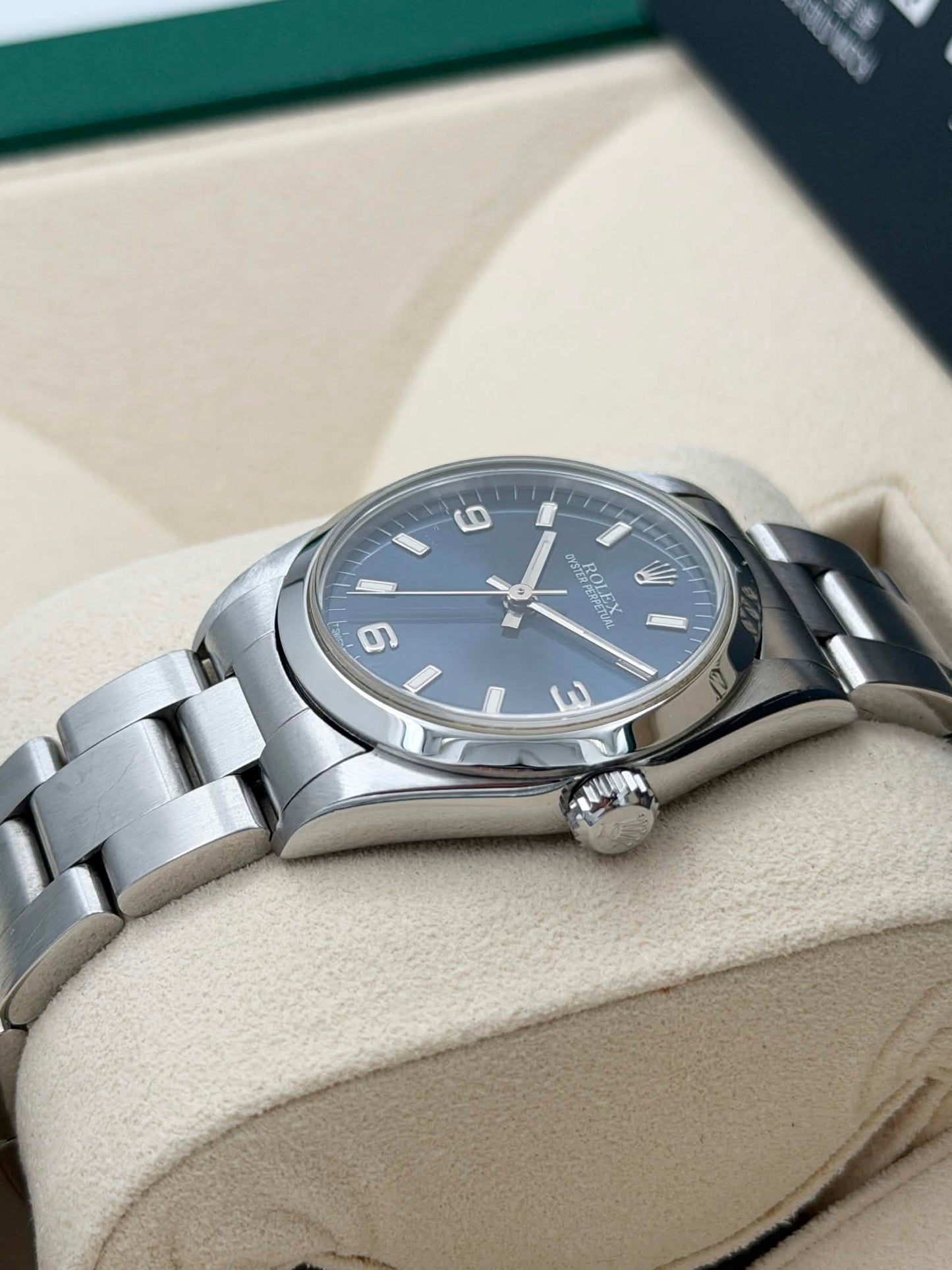 二手 USED ROLEX 勞力士 OYSTER PERPETUAL 67480 約1997 藍色面 淨錶