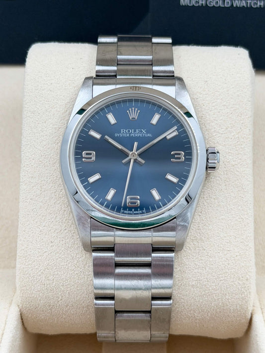 二手 USED ROLEX 勞力士 OYSTER PERPETUAL 67480 約1997 藍色面 淨錶