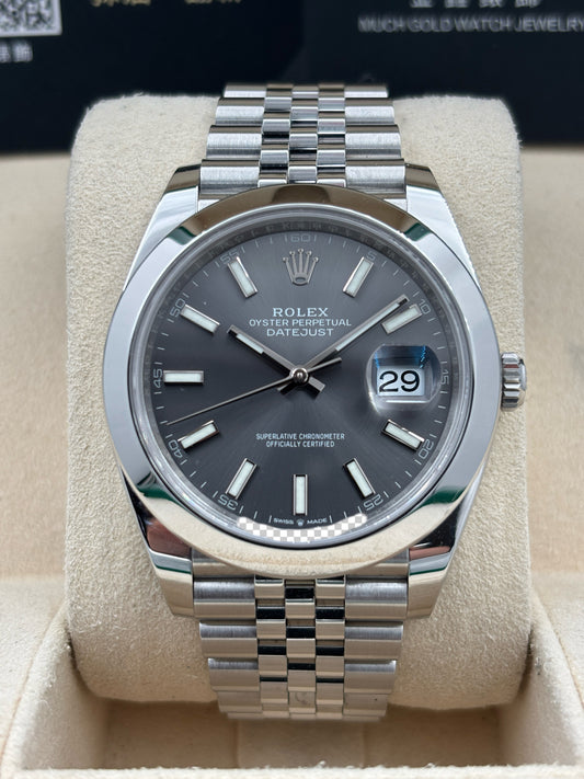 二手 USED  ROLEX 勞力士 DATEJUST 126300 灰色 2024年6月 珠帶 全套 FULL SET