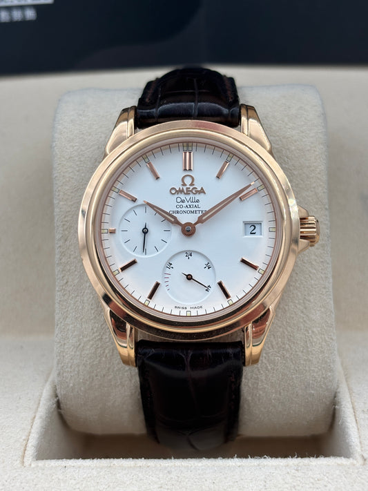 二手 USED  OMEGA 歐米茄 DE VILLE CO-AXIAL 4663.20.32 白色 錶重2.62兩 18k金 折扣 淨錶 WATCH ONLY
