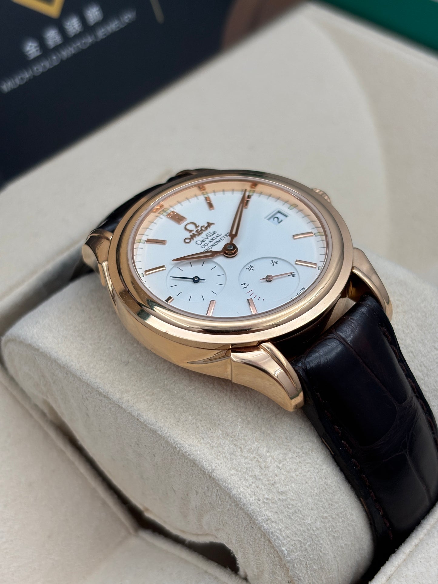 二手 USED  OMEGA 歐米茄 DE VILLE CO-AXIAL 4663.20.32 白色 錶重2.62兩 18k金 折扣 淨錶 WATCH ONLY