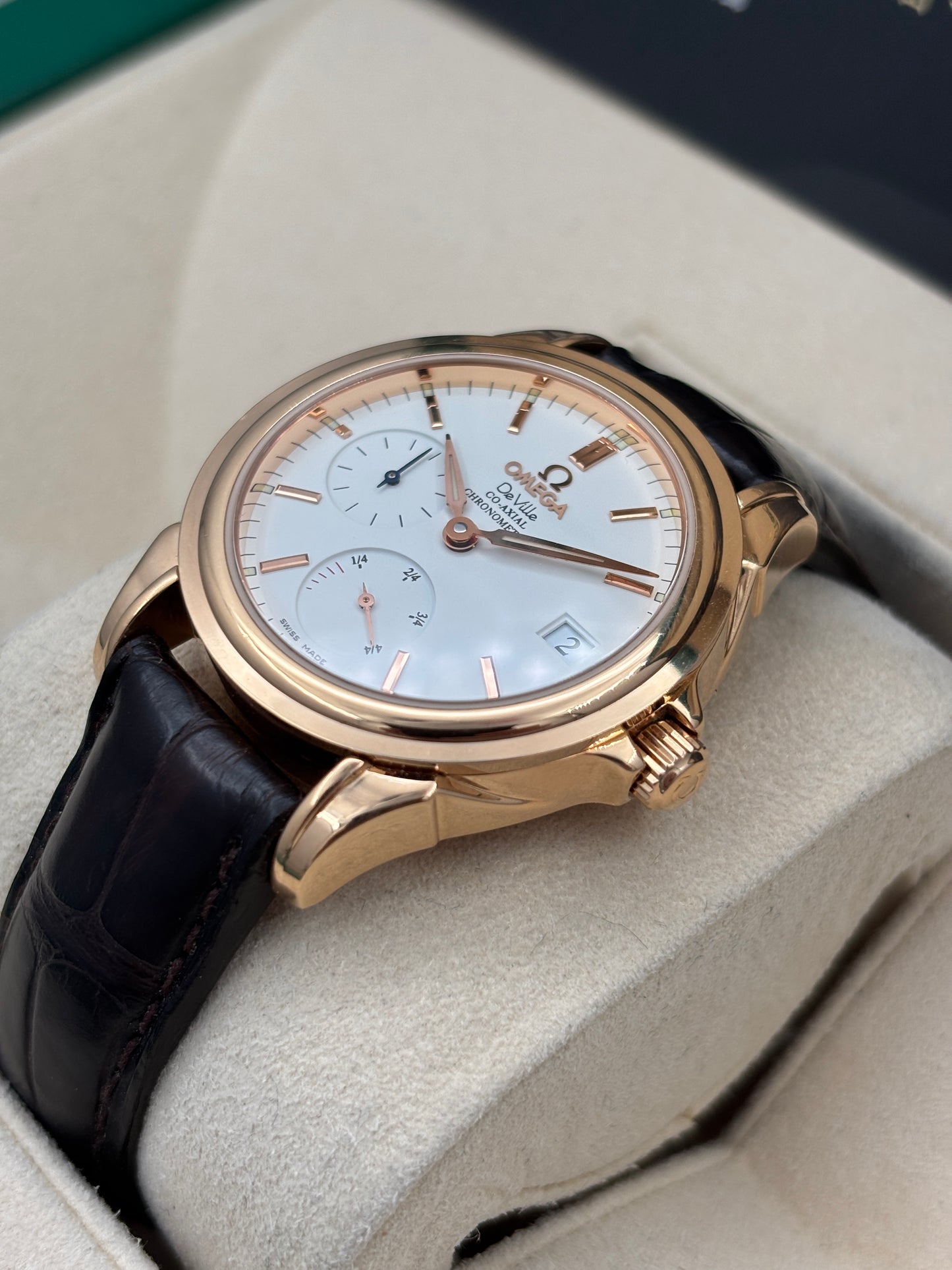二手 USED  OMEGA 歐米茄 DE VILLE CO-AXIAL 4663.20.32 白色 錶重2.62兩 18k金 折扣 淨錶 WATCH ONLY