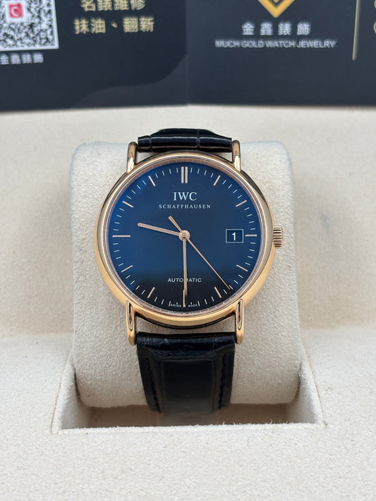 [SOLD OUT]二手 USED  IWC 萬國 PORTOFINO IW353320 黑色 錶重1.81兩 18k金 淨錶 WATCH ONLY