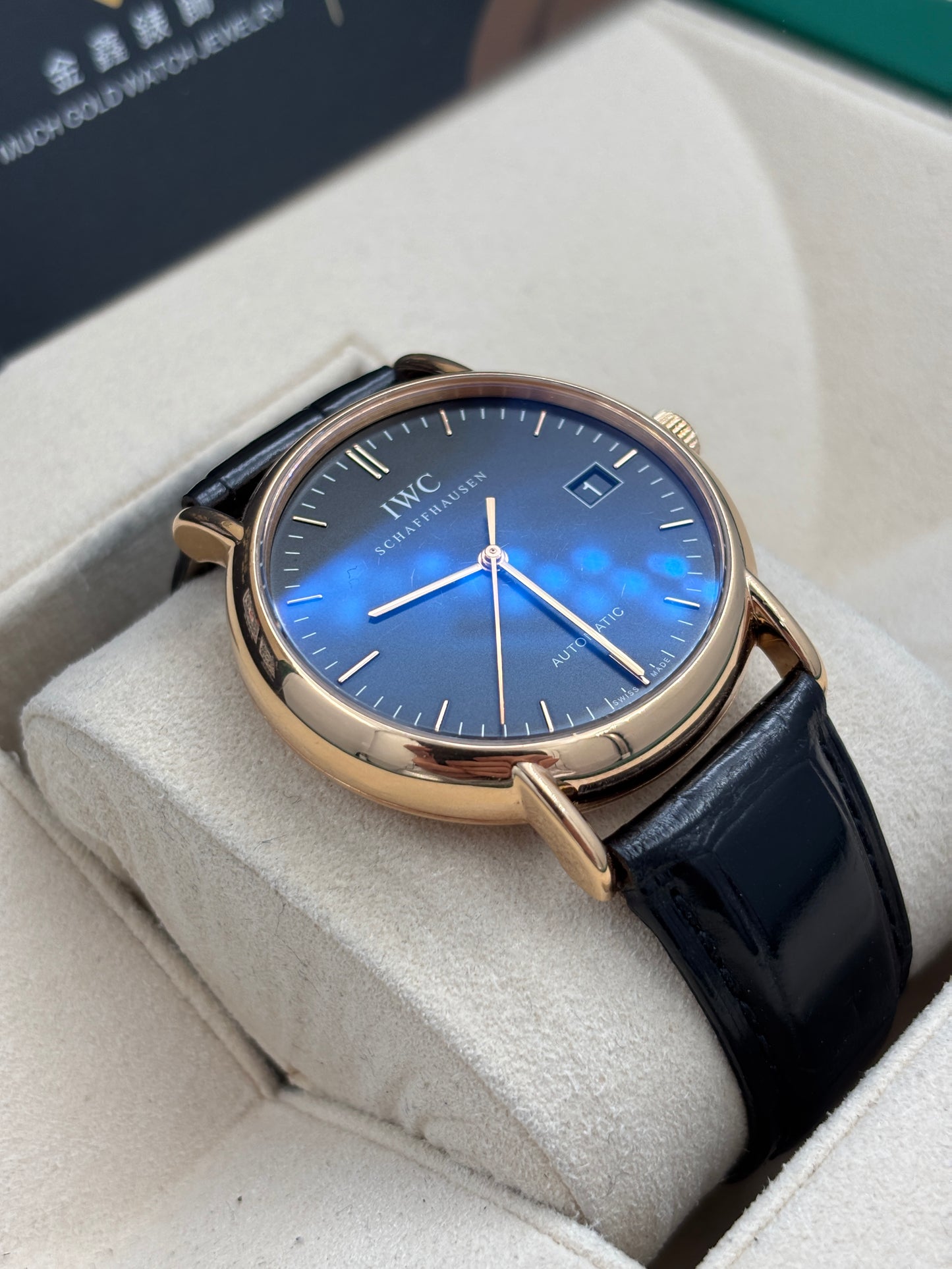 二手 USED  IWC 萬國 PORTOFINO IW353320 黑色 錶重1.81兩 18k金 淨錶 WATCH ONLY