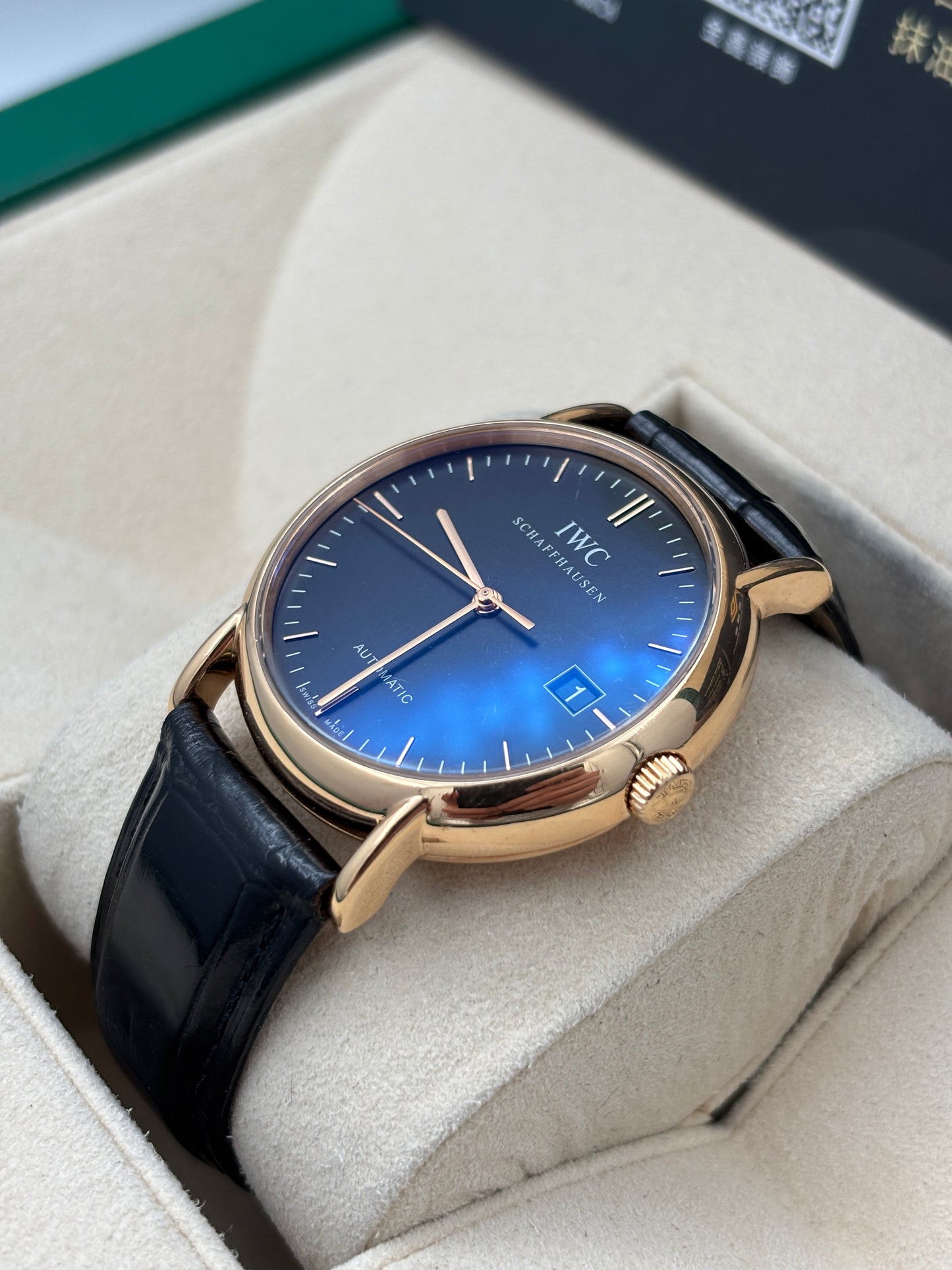 二手 USED  IWC 萬國 PORTOFINO IW353320 黑色 錶重1.81兩 18k金 淨錶 WATCH ONLY