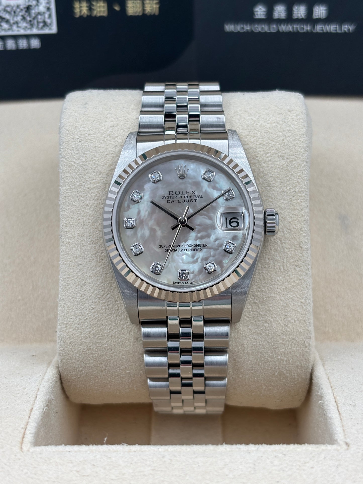 二手 USED  ROLEX 勞力士 DATEJUST 78274 貝母面鑽石字 2001年2月 保養證