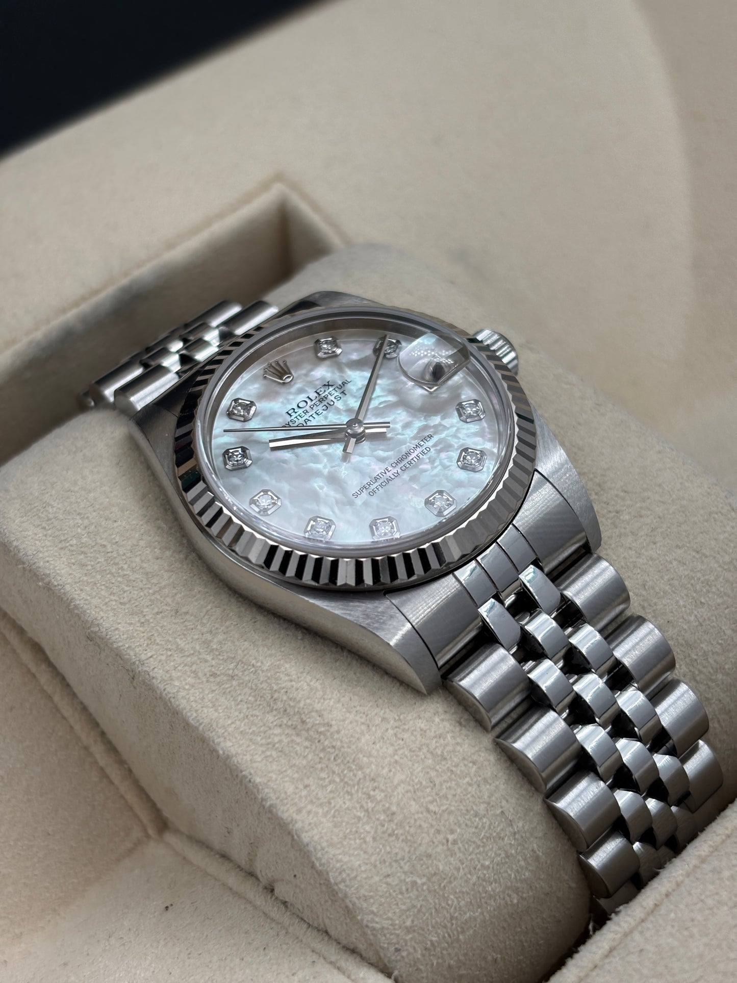 二手 USED  ROLEX 勞力士 DATEJUST 78274 貝母面鑽石字 2001年2月 保養證