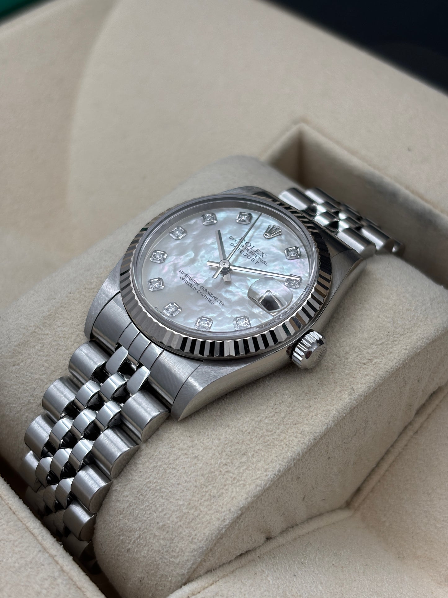 二手 USED  ROLEX 勞力士 DATEJUST 78274 貝母面鑽石字 2001年2月 保養證