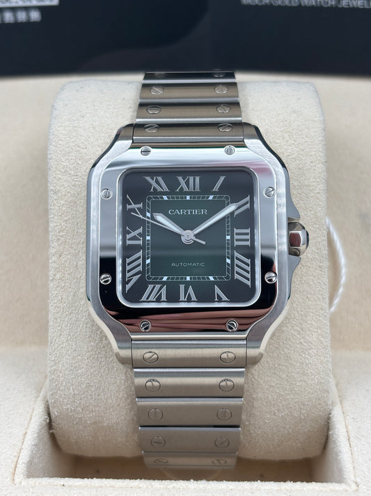 [SOLD OUT]二手 USED  CARTIER 卡地亞 SANTOS WSSA0061 綠色 2026年3月 未打磨 99.99%新 全套 FULL SET