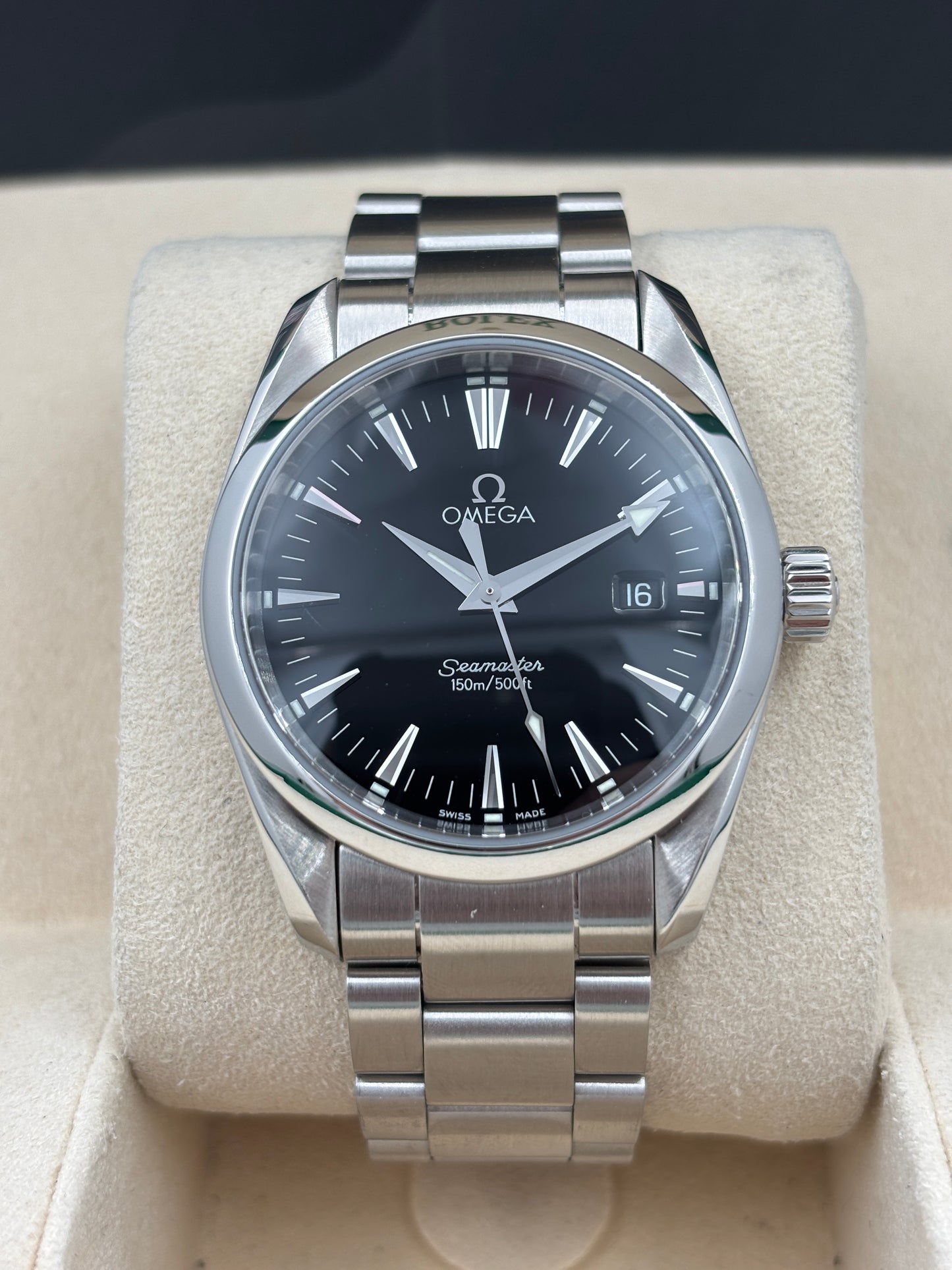 二手 USED  OMEGA 歐米茄 SEAMASTER AQUA TERRA 2518.50.00 黑色 2005年5月 石英機芯 保養卡