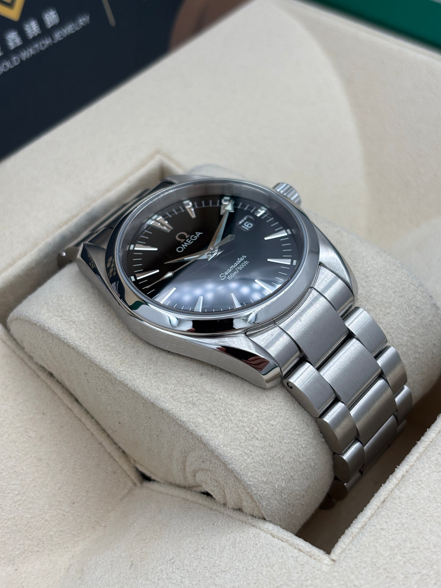 二手 USED  OMEGA 歐米茄 SEAMASTER AQUA TERRA 2518.50.00 黑色 2005年5月 石英機芯 保養卡