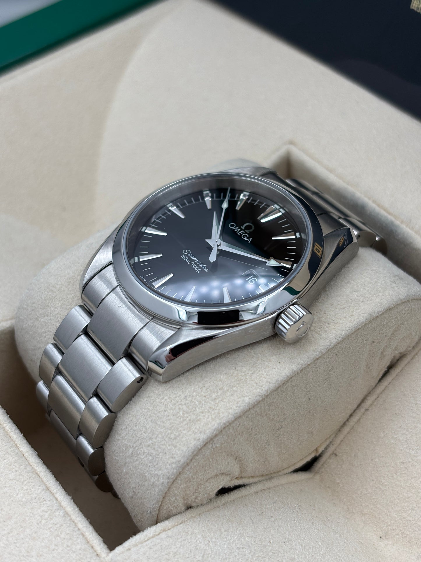 二手 USED  OMEGA 歐米茄 SEAMASTER AQUA TERRA 2518.50.00 黑色 2005年5月 石英機芯 保養卡