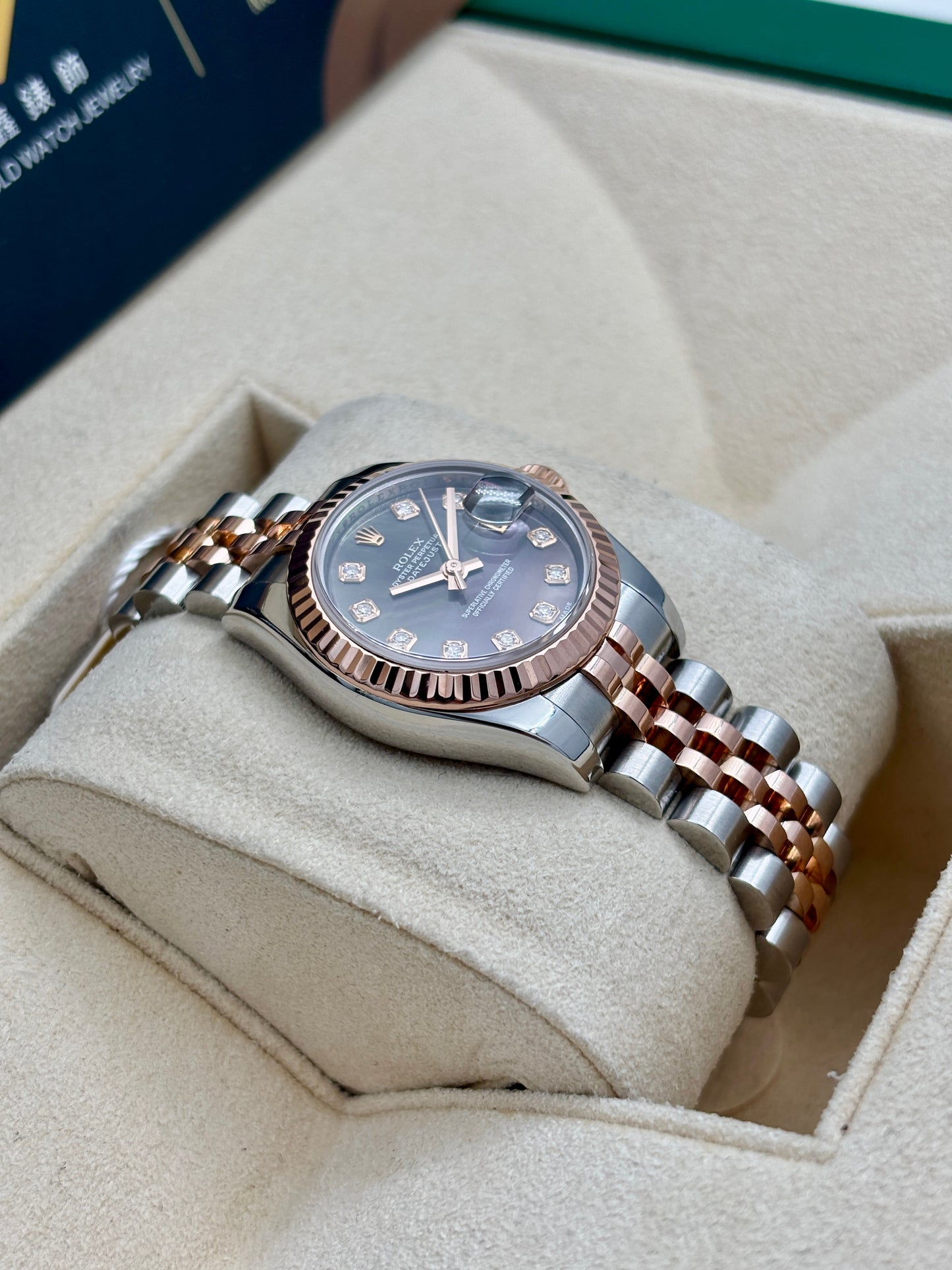 二手 USED ROLEX 勞力士 DATEJUST 179171 2007年5月 黑貝面鑽石字 全套 FULL SET 有AD單