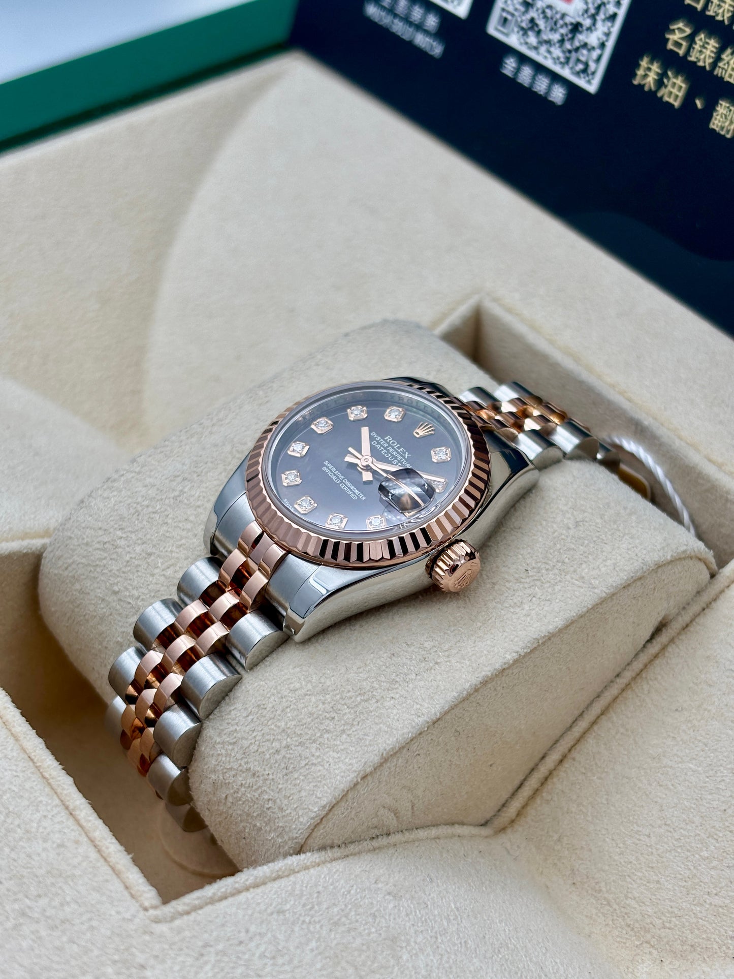 二手 USED ROLEX 勞力士 DATEJUST 179171 2007年5月 黑貝面鑽石字 全套 FULL SET 有AD單