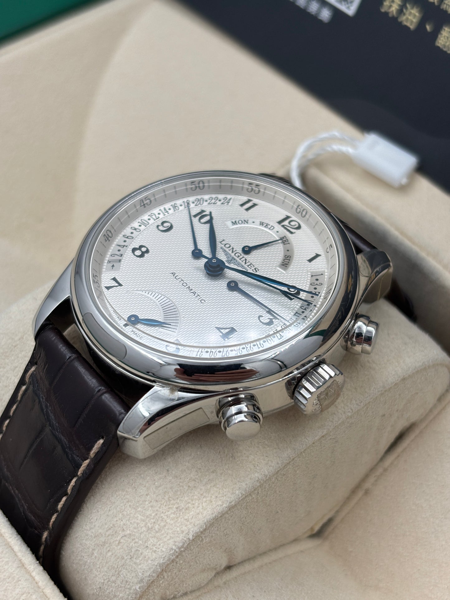 二手 USED  LONGINES 浪琴 MASTER L2.714.4.78.3 白色 2014年1月 全套 FULL SET