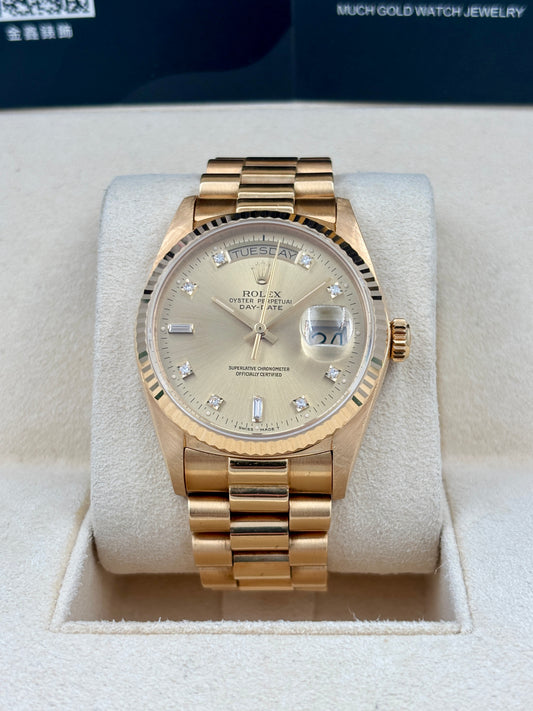 二手 USED ROLEX 勞力士 DAY-DATE 18038 約1986 金色鑽石字 淨錶 WATCH ONLY