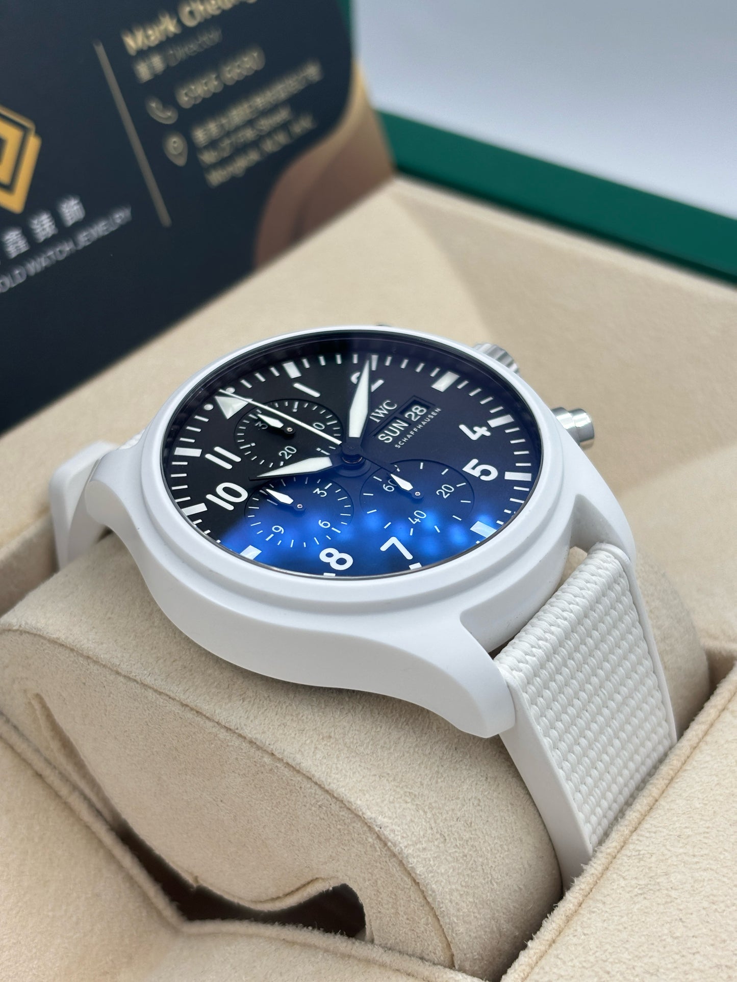 二手 USED IWC 萬國 Pilot’s Watch Chronograph TOP GUN IW389105 2022年2月 黑色 白陶瓷 全套 FULL SET