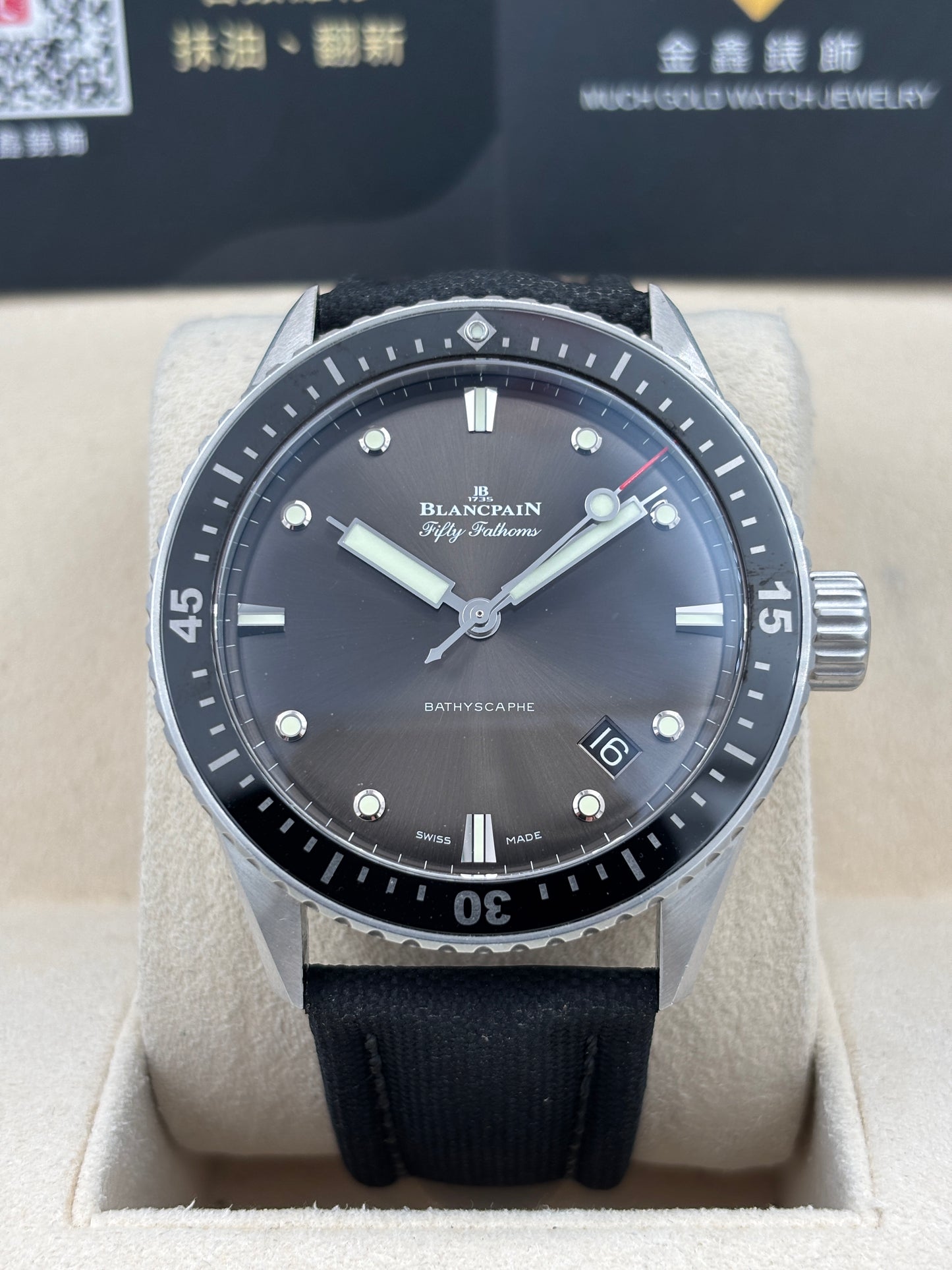 二手 USED  BLANCPAIN 寶珀 FIFTY FATHOMS 5000-1110-B52A 黑色 2024年5月 全套 FULL SET