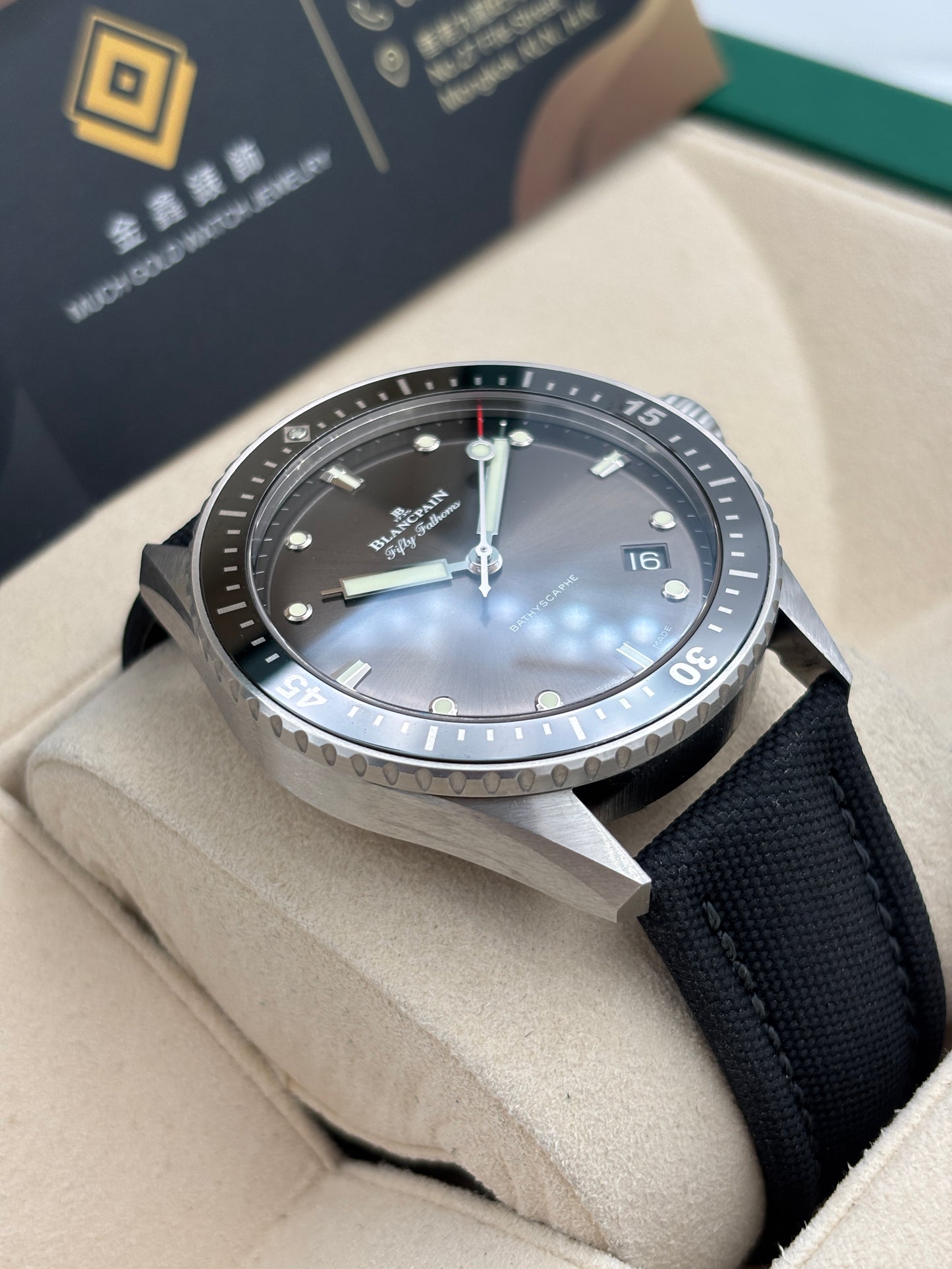 二手 USED  BLANCPAIN 寶珀 FIFTY FATHOMS 5000-1110-B52A 黑色 2024年5月 全套 FULL SET