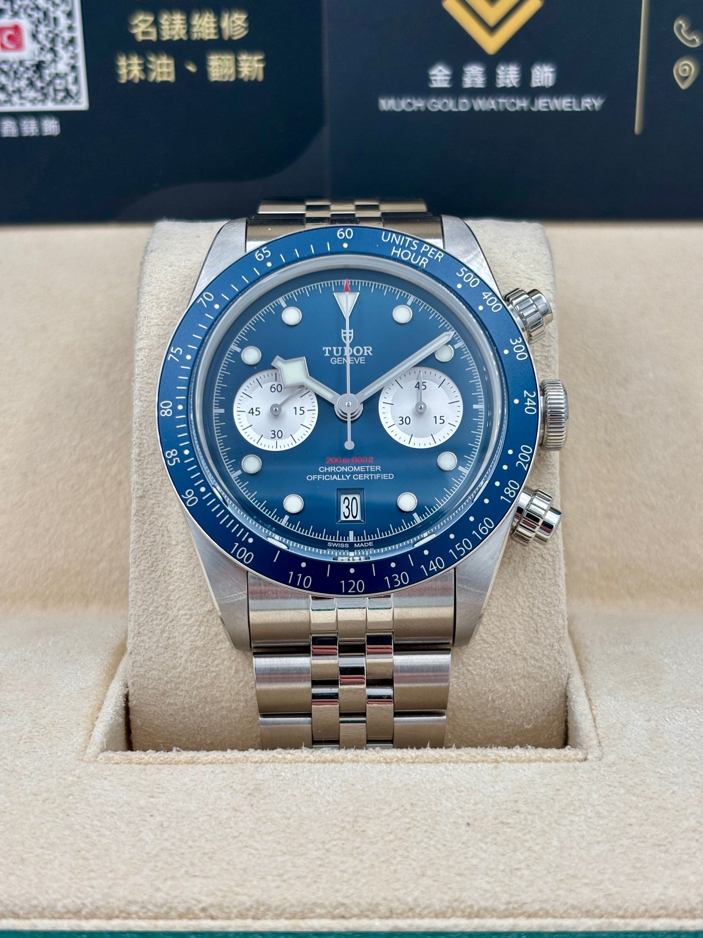 二手 USED TUDOR 帝舵 BLACK BAY CHRONO 79360B 2025年10月 藍色 未打磨 99.9%新 全套 FULL SET