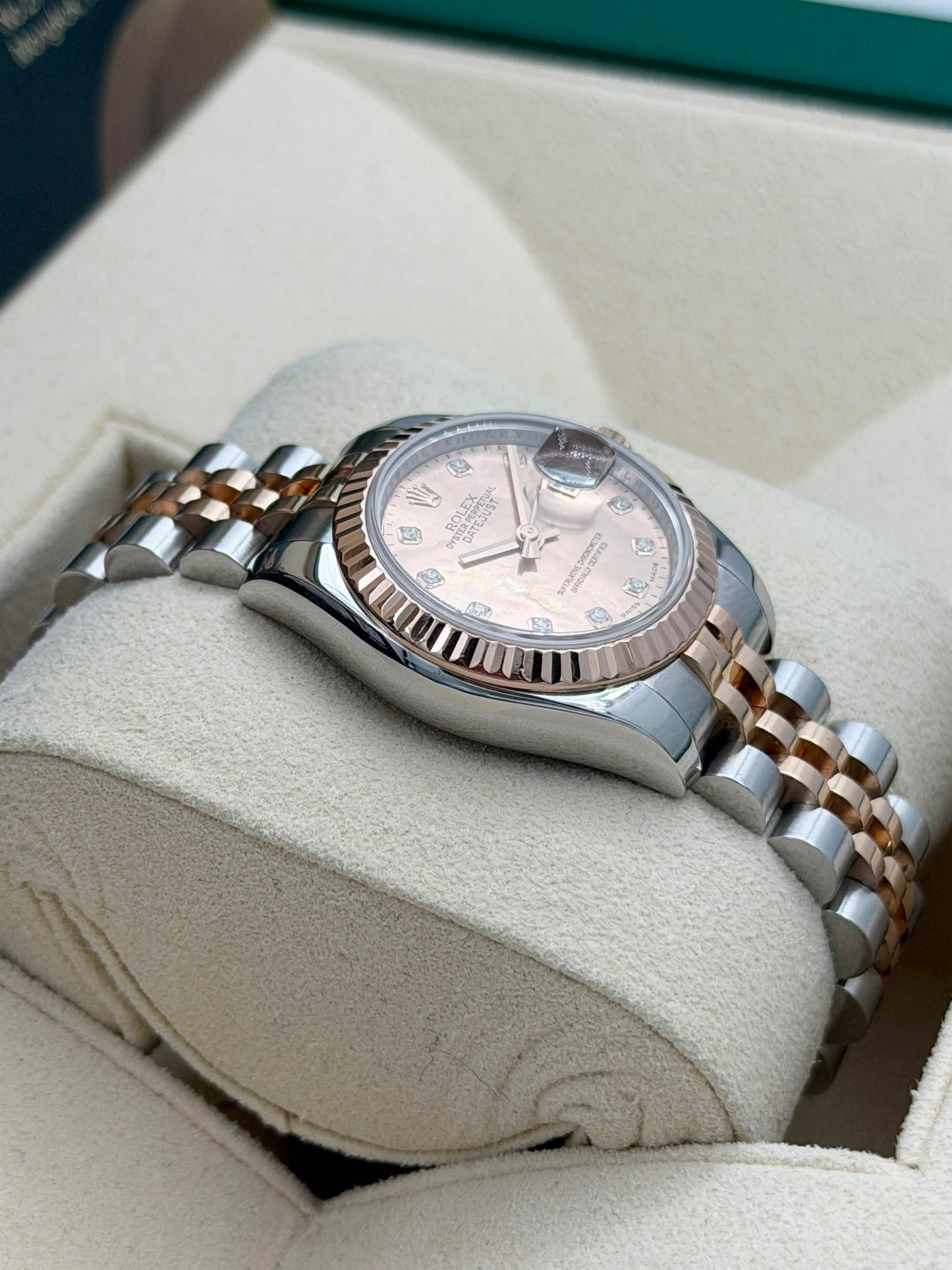 二手 USED ROLEX 勞力士 DATEJUST 179171 粉貝殼面鑽石字 2006年6月 原廠保到2028年5月