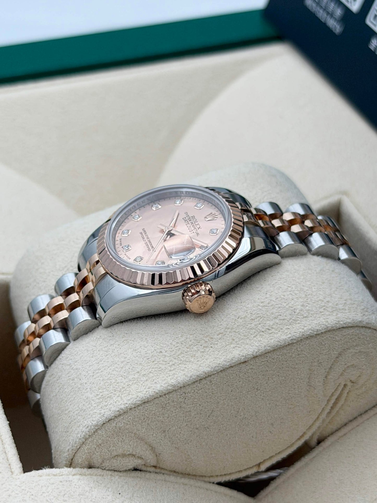 二手 USED ROLEX 勞力士 DATEJUST 179171 粉貝殼面鑽石字 2006年6月 原廠保到2028年5月