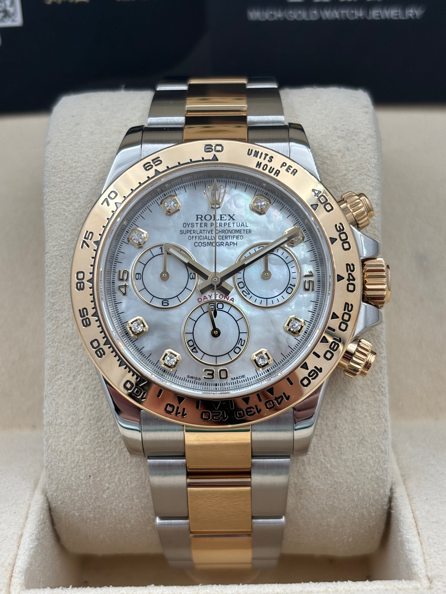 二手 USED  ROLEX 勞力士 DAYTONA 116503 白色珍珠貝殼面 鑽石字 2018年4月 全套 FULL SET
