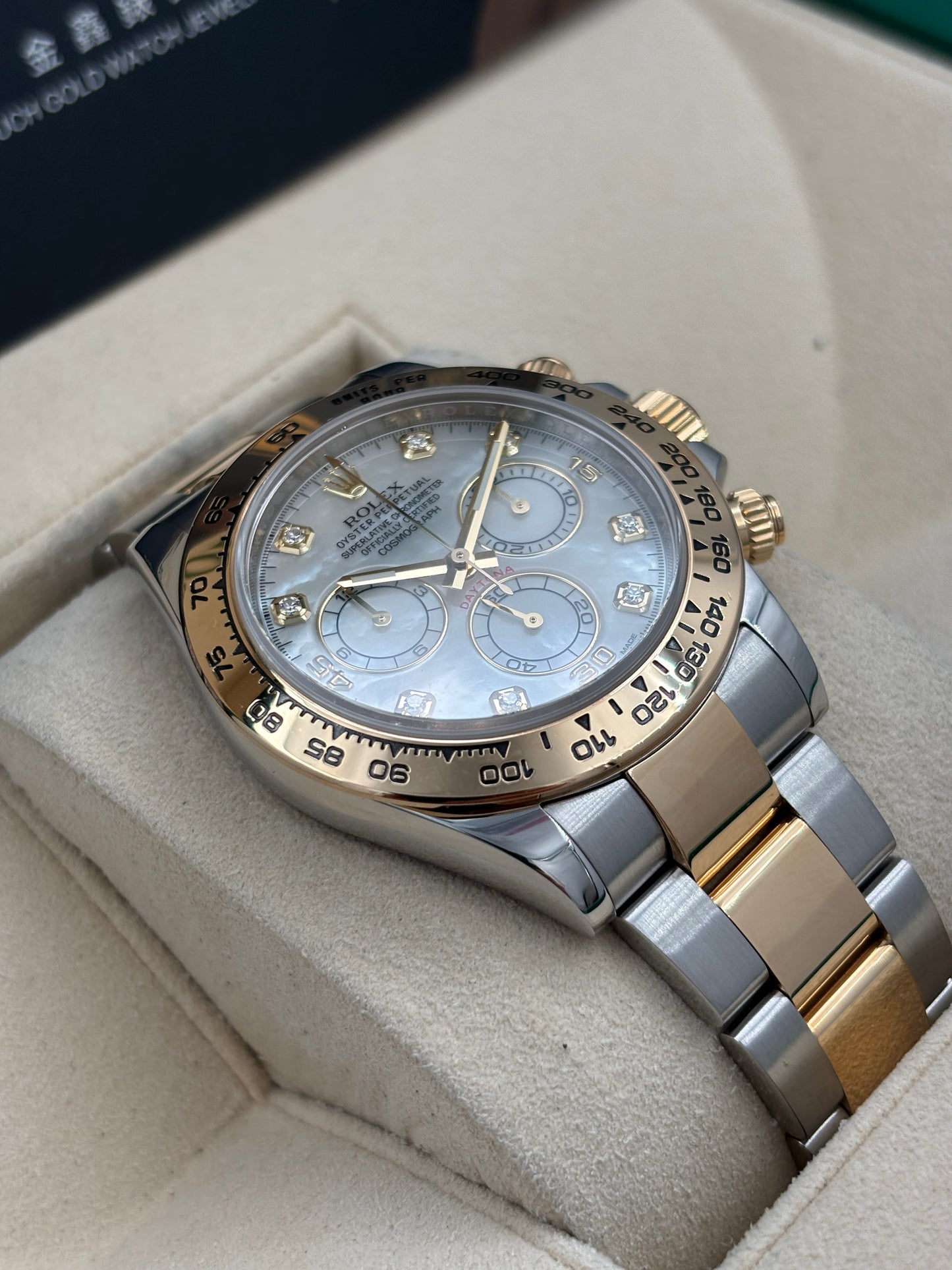 二手 USED  ROLEX 勞力士 DAYTONA 116503 白色珍珠貝殼面 鑽石字 2018年4月 全套 FULL SET