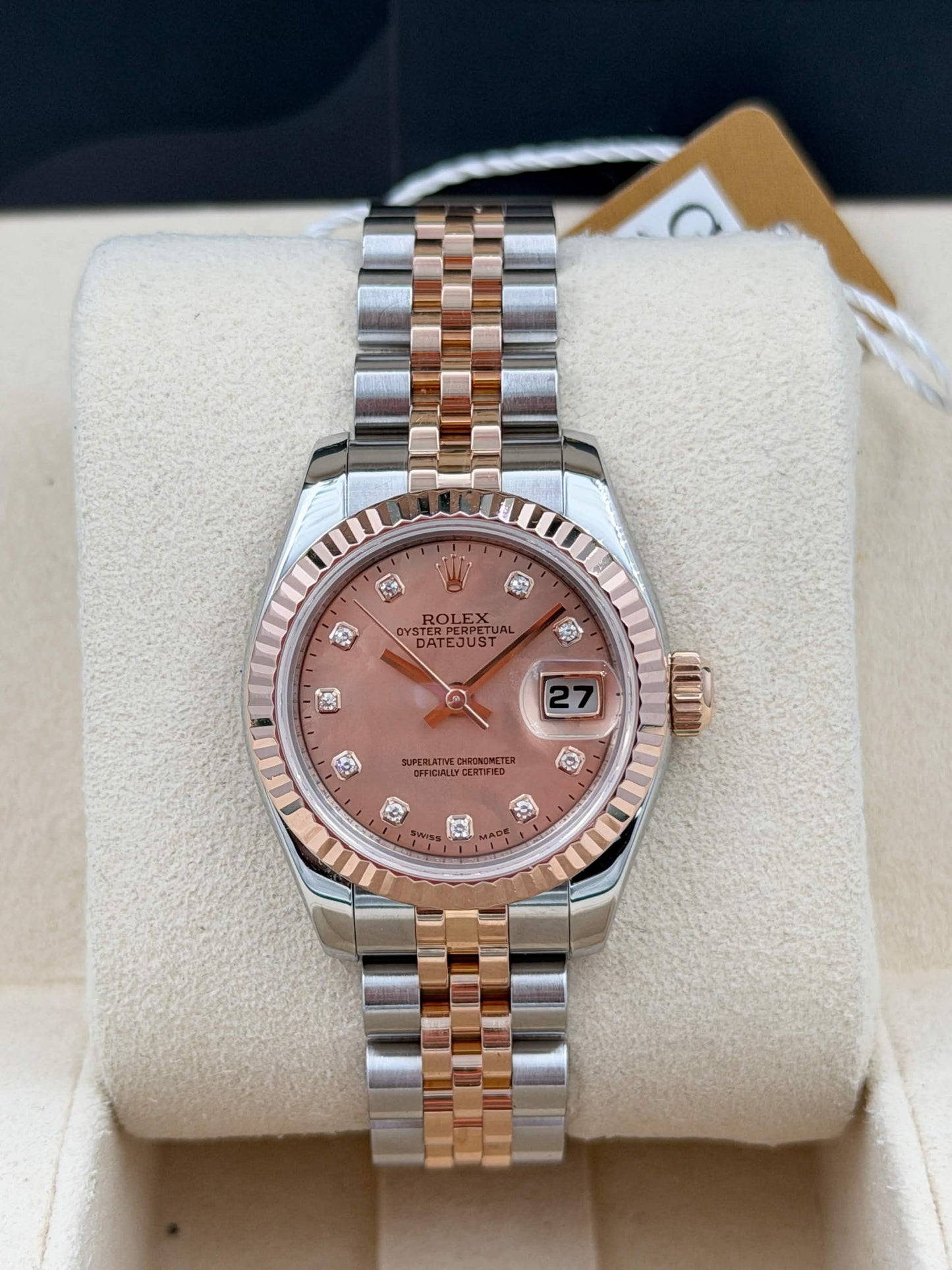 二手 USED ROLEX 勞力士 DATEJUST 179171 粉貝殼面鑽石字 2006年6月 原廠保到2028年5月