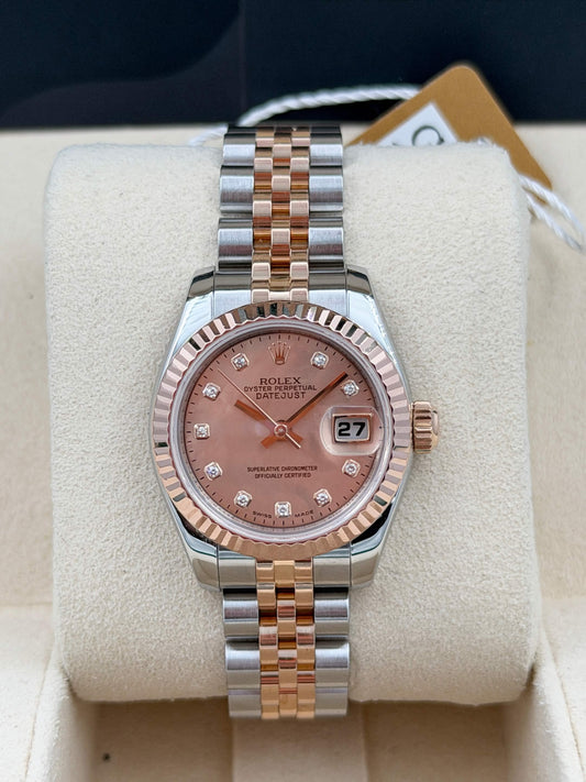 二手 USED ROLEX 勞力士 DATEJUST 179171 粉貝殼面鑽石字 2006年6月 原廠保到2028年5月