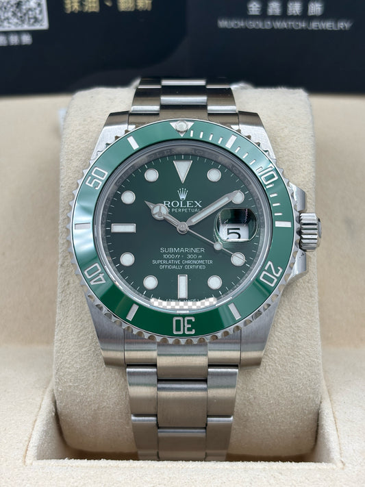[SOLD OUT]二手 USED  ROLEX 勞力士 SUBMARINER DATE 116610LV 綠色 2015年11月 白綠卡 全套 FULL SET