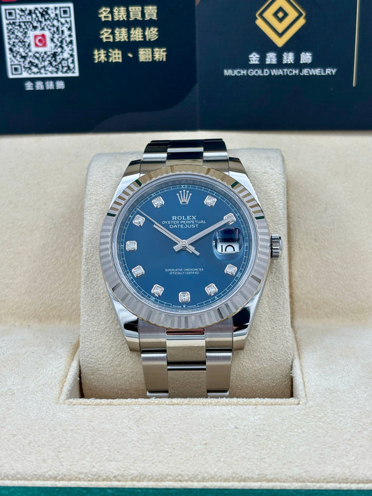 二手 USED ROLEX 勞力士 DATEJUST 126334 2021年1月 藍色鑽石字 齊格 有AD單 全套 FULL SET