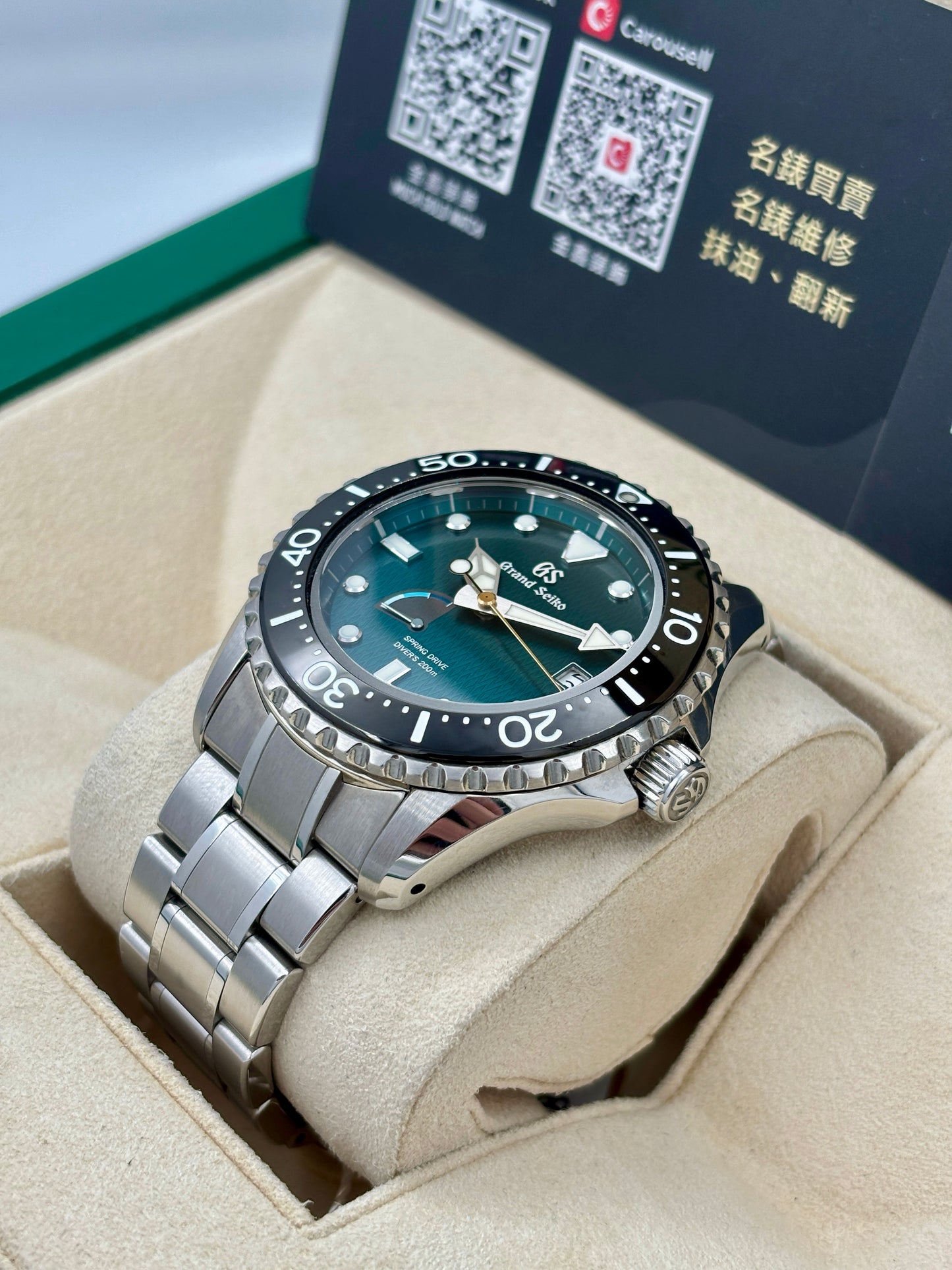 二手 USED GRAND SEIKO 精工 LIMITED EDITION SBGA391 2018年12月 藍綠色 全套 FULL SET