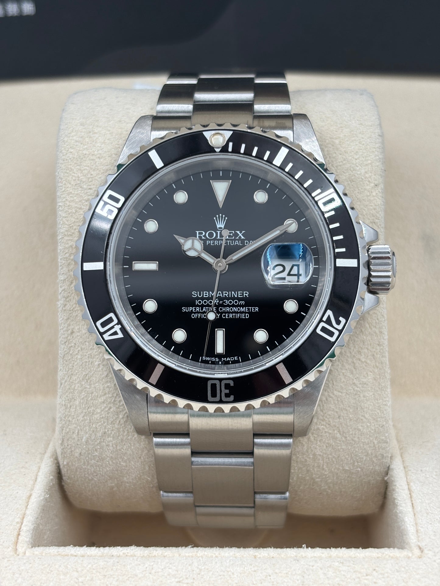 二手 USED  ROLEX 勞力士 SUBMARINER DATE 16610T 黑色 約2006年 淨錶 WATCH ONLY