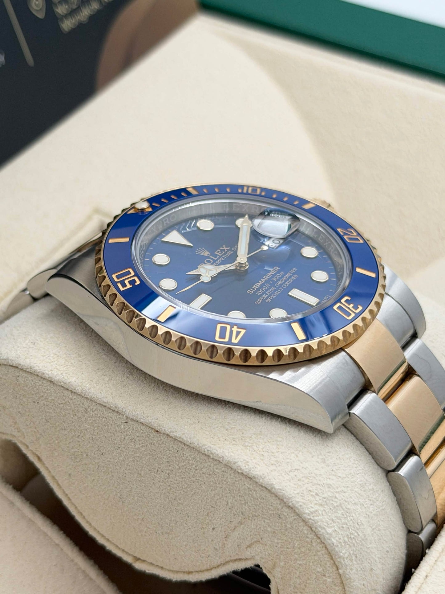 [SOLD OUT]二手 USED ROLEX 勞力士 SUBMARINER DATE 116613LB 藍色面 2020年1月 AD購買單