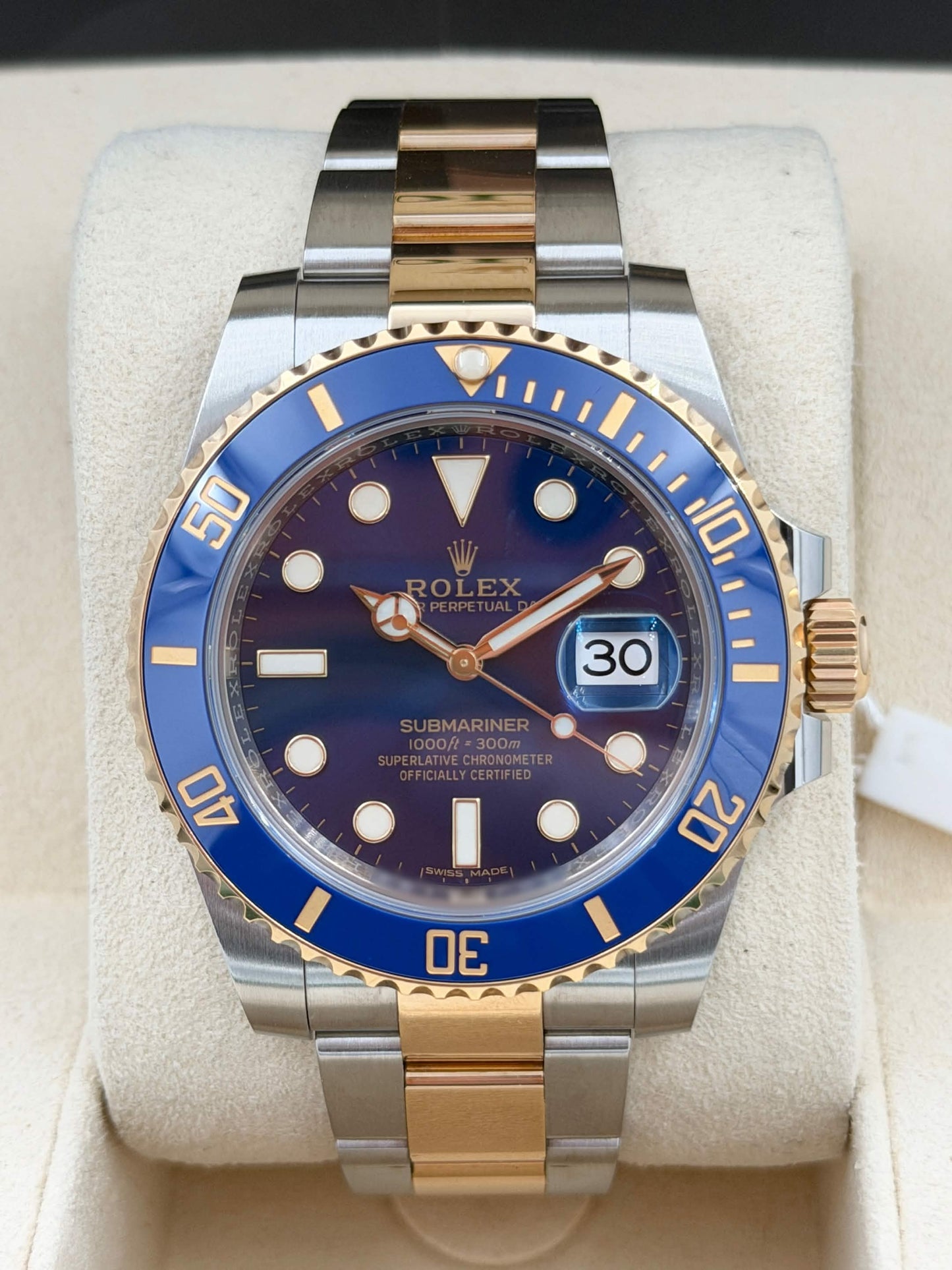 [SOLD OUT]二手 USED ROLEX 勞力士 SUBMARINER DATE 116613LB 藍色面 2020年1月 AD購買單