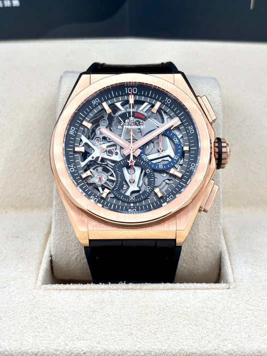 二手 USED  ZENITH 真力時 DEFY EL PRIMERO 18.9000.9004/71.R585 鏤空&nbsp; 2025年9月 18k玫瑰金 99.9%新 全套 FULL SET